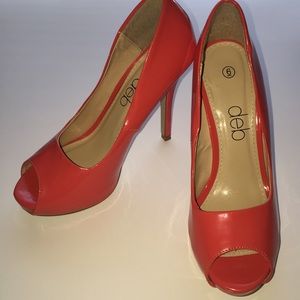 Deb Coral Peep Toe Heels